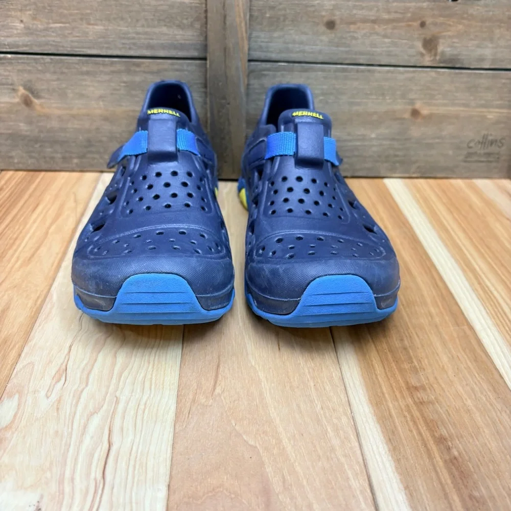 Merrell Kids Unisex Hydro Canyon Sneaker Sandal Blue & Yellow Sz 3